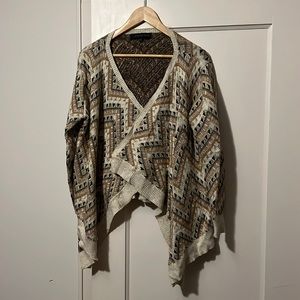 English Rose Cardigan With Gold Foil Thread